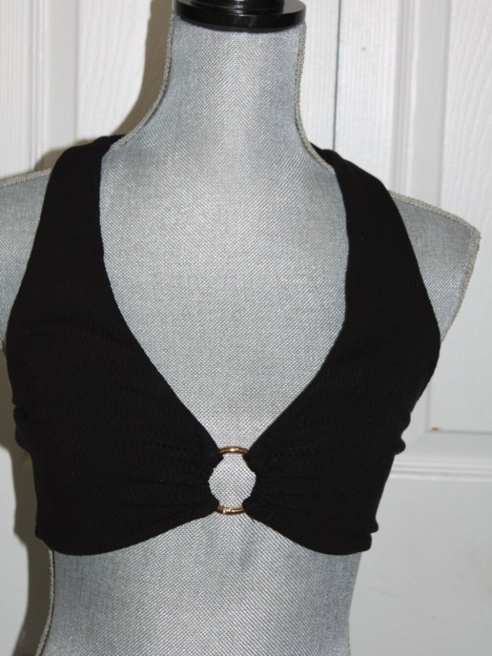 Black Ribbed Halter Top - Picture 4 of 4